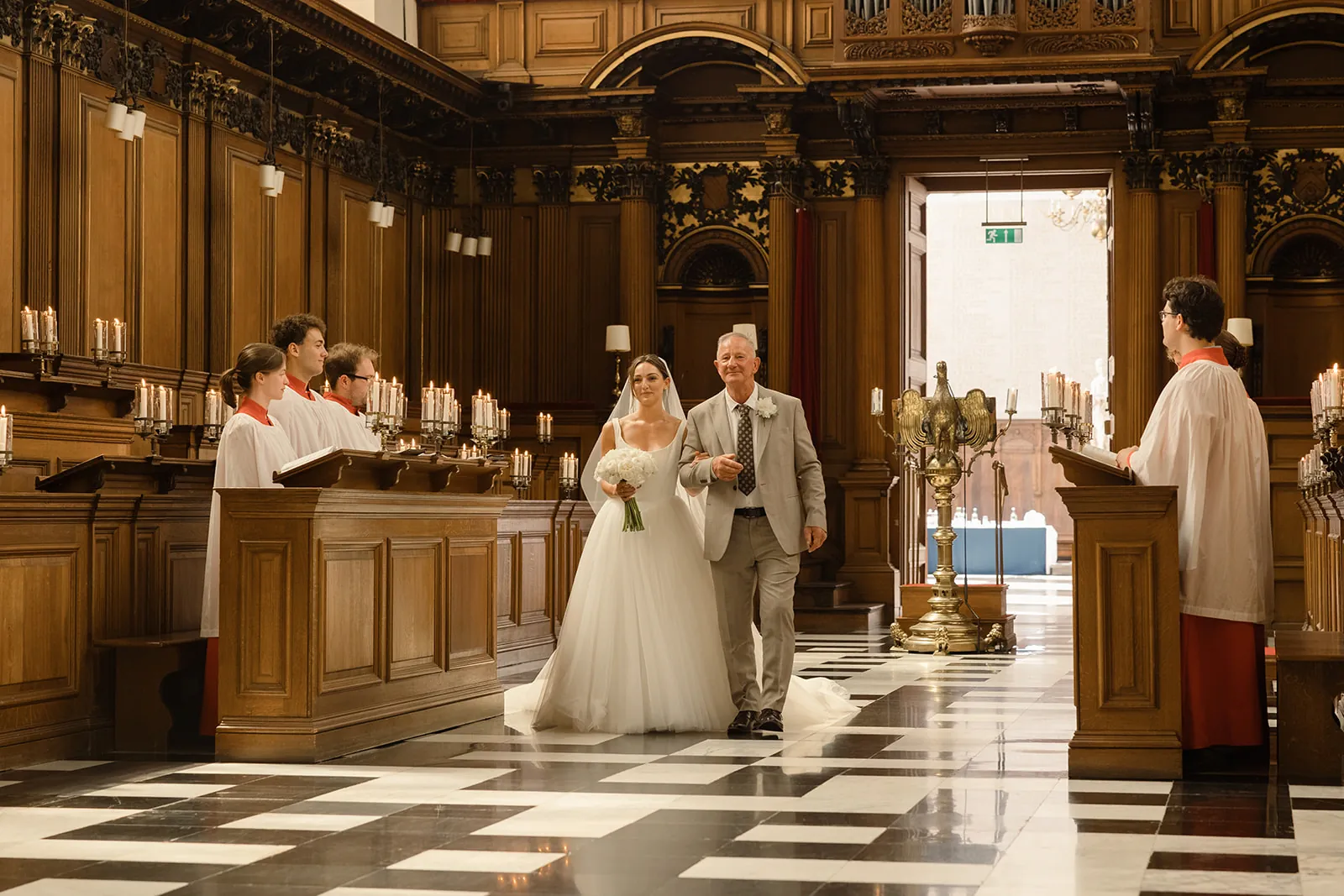 Walking down the aisle at Trinity College Chapel &mdash; Elizabeth and Evan