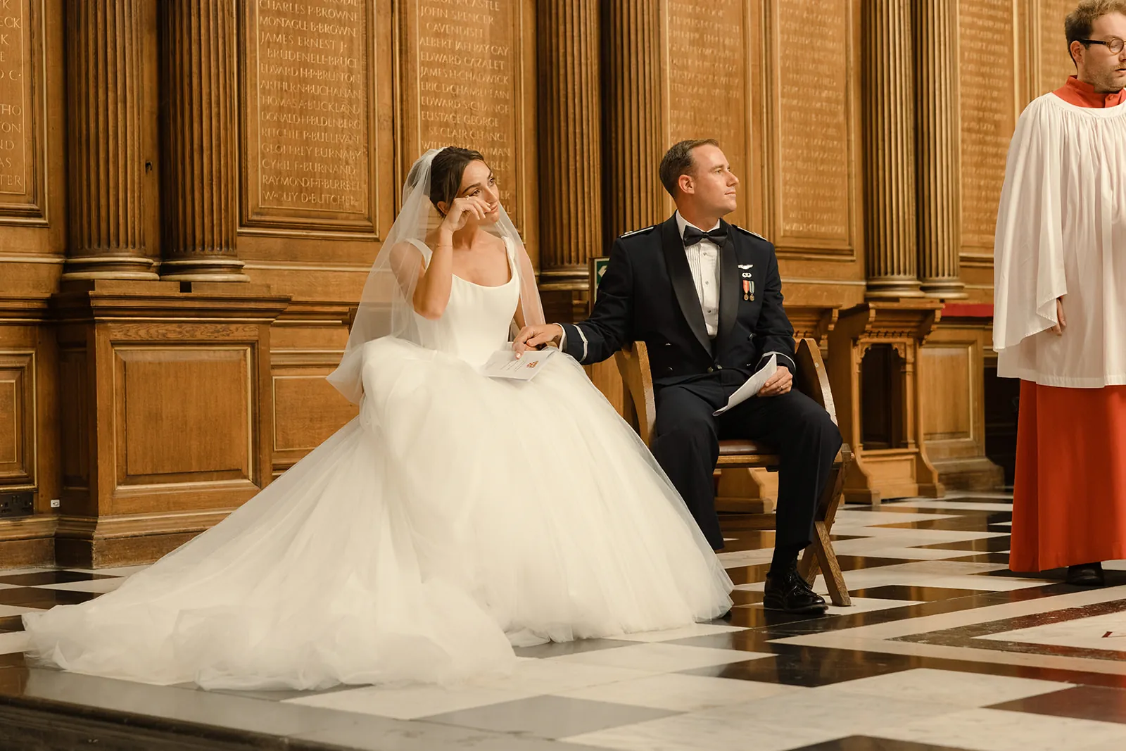 Elizabeth during the choir anthem &mdash; Elizabeth and Evan