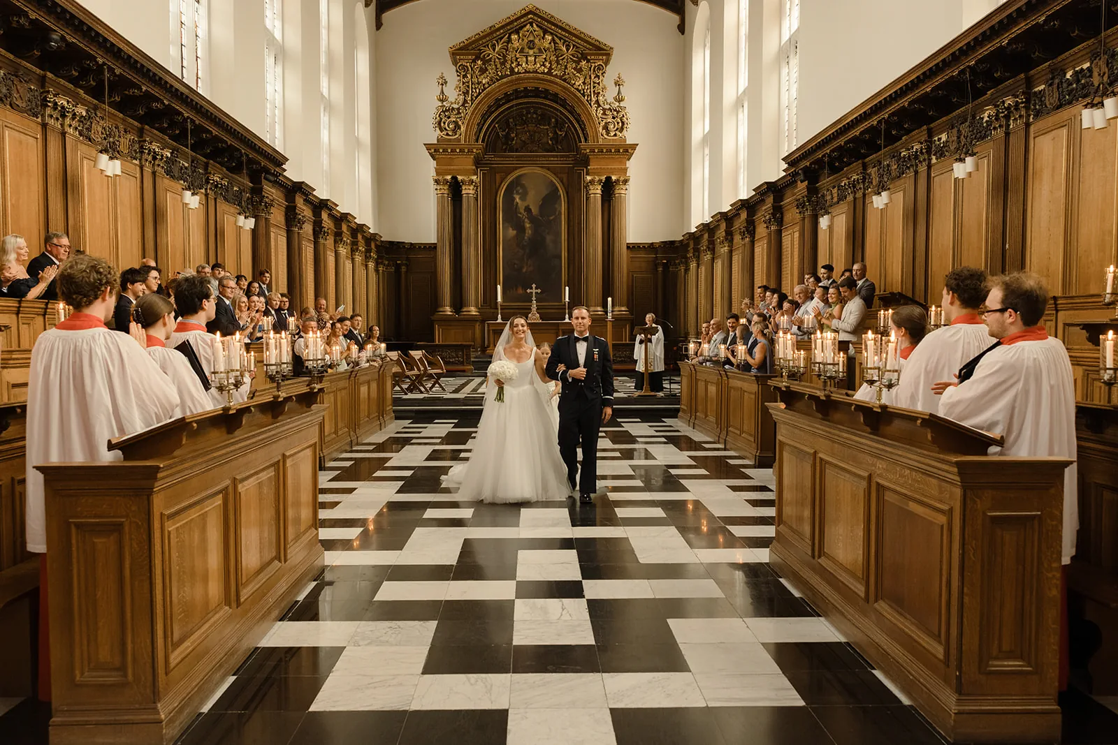 Wedding photography at Trinity College Chapel
